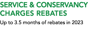 Service & Conservancy Charges Rebates Up to 3.5 months of rebates in 2023
