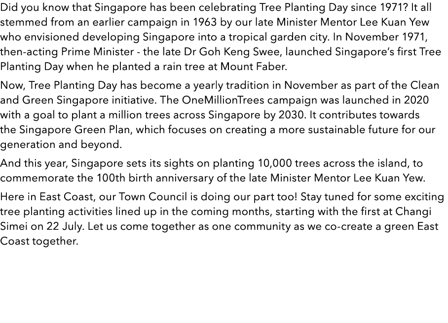 Did you know that Singapore has been celebrating Tree Planting Day since 1971? It all stemmed from an earlier campaig...