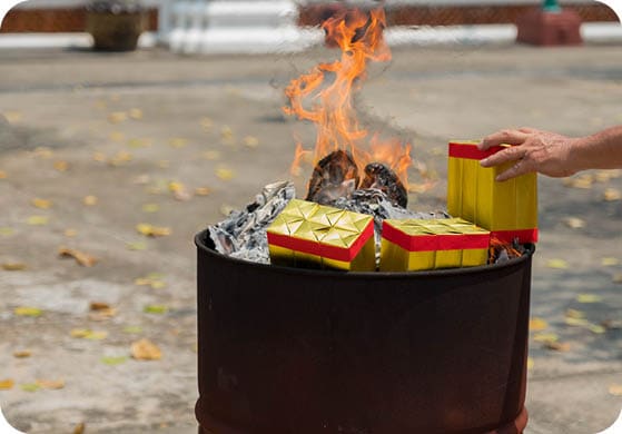 Chinese culture, Burning gold paper for pray